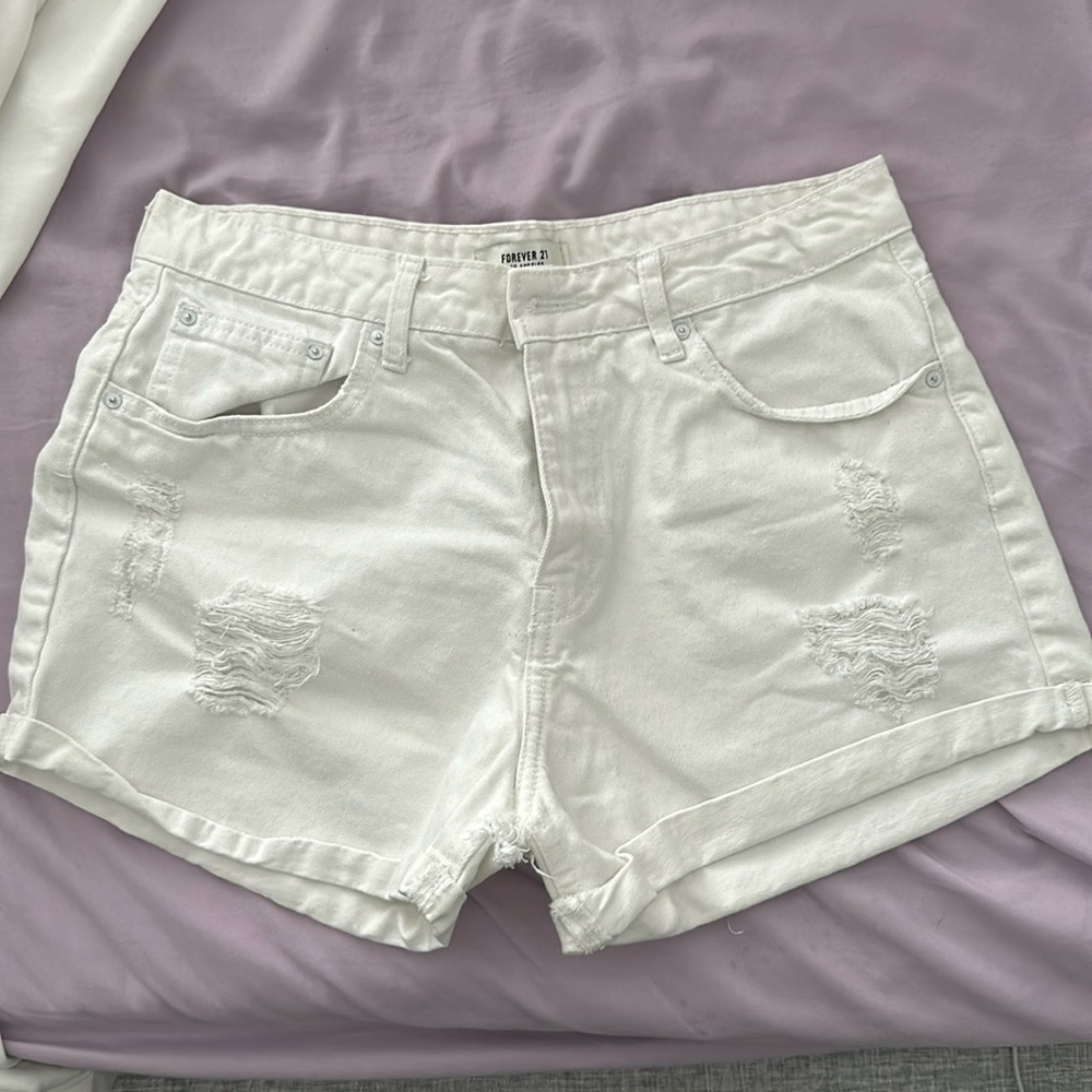 White Denim Shorts